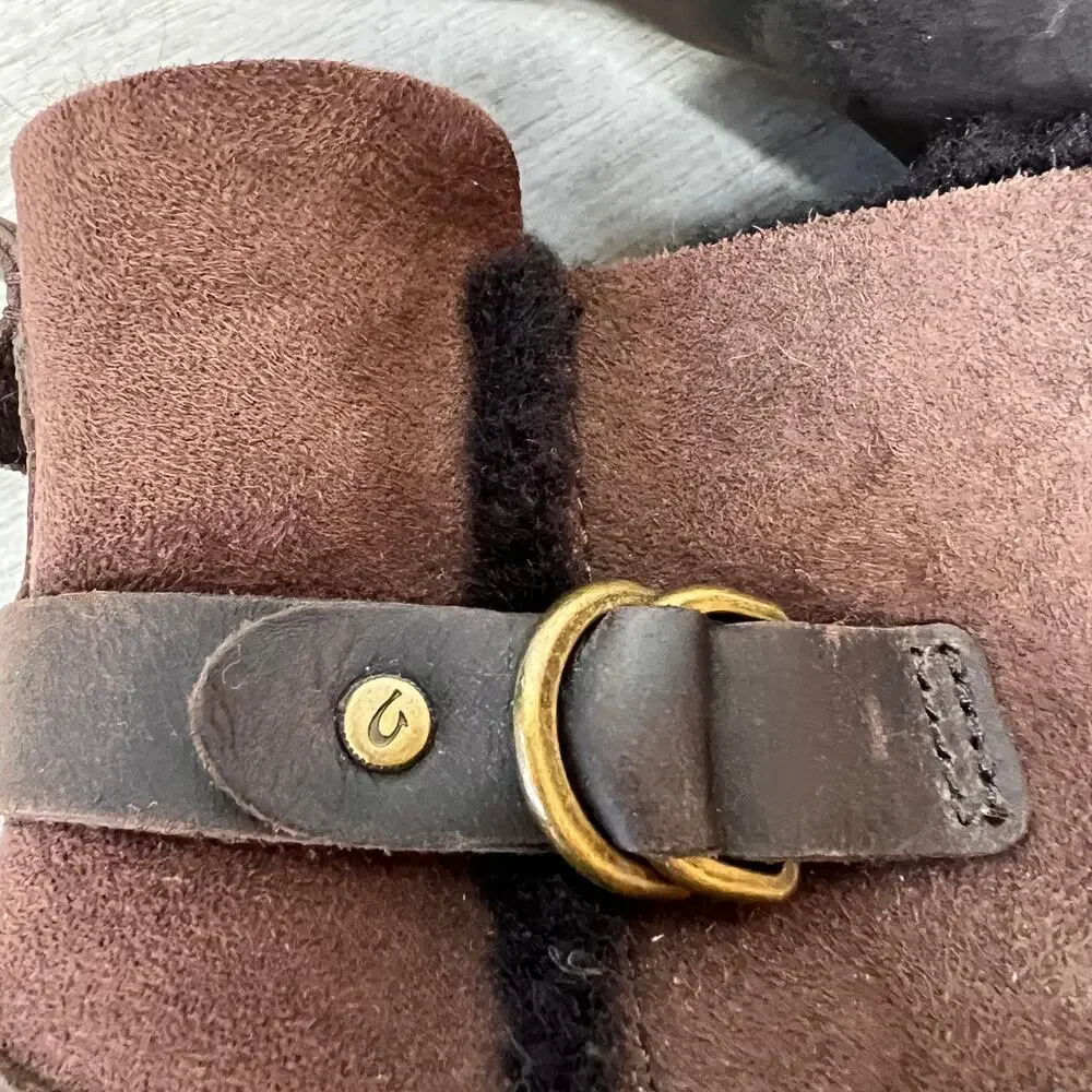 Olukai Boots Womens Size W 9.5 Brown Pehuea Hulu Leather Australia Fall Wear